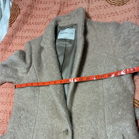 1-01 BABATON Markosian Coat Mohair Wool Midi Myth Cream Aritzia - Picture 11 of 16